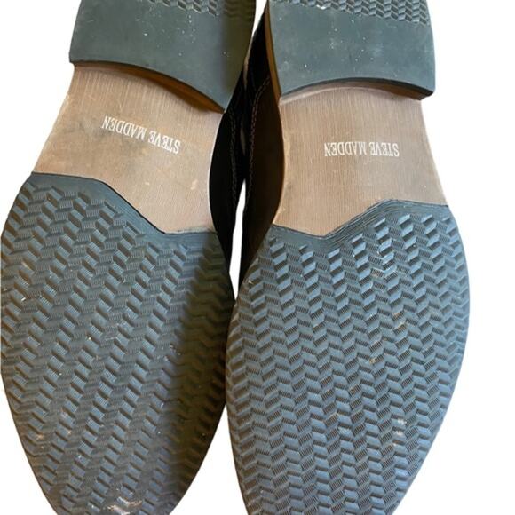 Steve Madden Men’s Size 9 Proven Style Chelsea Boot In Black Leather Gray Fabric - Picture 8 of 8